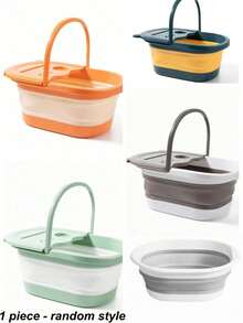 Adult Foldable Massage Foot Bath Tub, Suitable For Home/Dorm, Minimalist Design, With Lid, Deep Soaking Foot Bath - Multicolor - View 11