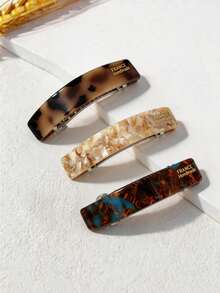 5pcs Women's Multi-Color Elegant High-End Versatile Long Leopard Print Ponytail Spring Hair Clips - Multicolor - View 4