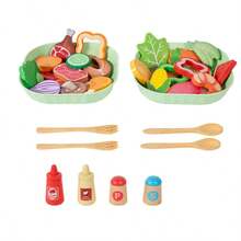 Realistic Fruit & Vegetable Salad Play Food Toy Set, Educational Kitchen Food For Kids Role Play, Kindergarten - Multicolor - View 12