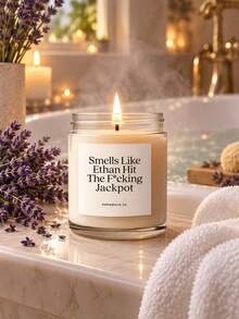 Personalized Engagement Candle Labels - "He Hit The Jackpot" Fun Engagement Gift For Couples; "Future Mrs. [Name]" Fun Gift For The Bride-To-Be - Multicolor - View 5
