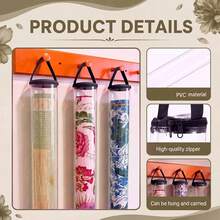 Portable Mahjong Table Mat Storage Bag, Transparent PVC Cylindrical Zipper Creative Reinforced Handheld Tablecloth Storage Bag - Multicolor - View 8