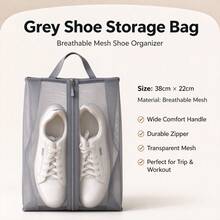 1pc Portable Travel Shoe Storage Bag, Large Capacity Handheld Shoe Bag With Handle, Dust-Proof And Breathable, Suitable For Gym Sports And Fitness, Easy To Clean Home Closet Storage, Practical Gift For Travelers - Multicolor - View 8