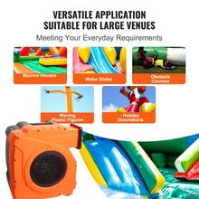 Soplador inflable, 1100 W, 1,5 y 1,7 HP, soplador de aire comercial para inflables, ventilador eléctrico de castillo hinchable de 3100 RPM para casa de rebote, toboganes acuáticos, probado según - 10,9 kg - Ver 6