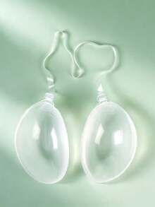 Plus Size Transparent Silicone Invisible Breast Pads, Halter Neck Style, Waterproof & Sweat-Proof, Bikini Swimsuit Push-Up Lift & Cleavage Enhancing Nipple Covers - Clear - View 12