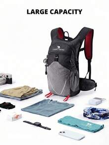 CAMEL CROWN Mochila deportiva casual, mochila para ciclismo, senderismo, escalada al aire libre, mochila de viaje ligera - Negro - Ver 3