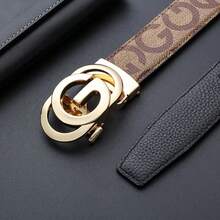 1pc Men's For Women Fashion Embossed Belt With Letter G Automatic Alloy Buckle- Fashionable Accessory For Casual Jeans, Adjustable - DG108 109 110 - View 8