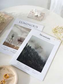 Ins Style Minimalist English Magazine Photography Prop, Office Living Room Bookshelf B&B Decor, Photo Shoot & Live Streaming Background - one-size - View 2