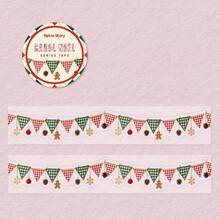 1pc Retro Story Christmas Series Washi Tape, Christmas Theme Bunting Collage DIY Background Decorative Stickers - Multicolor - View 12
