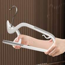 Space-Saving Short Neck Collapsible Hanger Set (10pcs), Low-Profile Short Neck Design Fits Compact Wardrobes, Wide Shoulder Line For Even Weight Distribution, Prevents Clothes From Bulging And Deforming, Non-Slip Grip With Deep Anti-Drop Grooves, Fabric-Friendly No Snagging, Durable And Scratch-Resistant Home Storage Essential - Multicolor - View 9