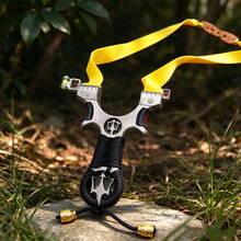 Hasbro 1pc High Precision Alloy Slingshot With Leveler, Quick-Press Flat Rubber Band Launcher, Outdoor Target Shooting, Suitable For Adults, Random Color Rubber Band - Ornament - View 5