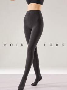 MOIRÉALLURE 1Pair Daily Cotton Tights | Soft Stretchy Pantyhose - Dark Grey - View 3