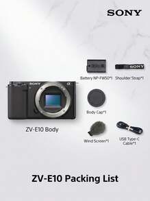 Sony ZV-E10 Black Mirrorless Camera | APS-C 24.2MP | Real-Time Eye AF | 3 Skin Softening Modes | Side-Opening Touchscreen | Optimized For Vlogging And Live Streaming - View 10
