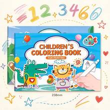 1pc Children's Coloring Book, Cartoon Animal Theme Drawing Book, Children's Doodle And Painting Activity Workbook, Early Learning Art Supplies, Classroom Rewards, Birthday Holiday Party Gifts For Boys And Girls - Multicolor - View 3