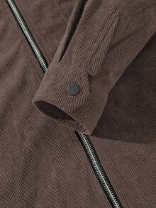 Men's Autumn/Winter Vintage Fashion Versatile Jacket, Turn-Down Collar Casual Daily Commute Outerwear - Coffee Brown - View 9
