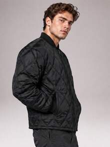 CZRLHYT Men's Outdoor Casual Jacket, Solid Color Oversized Warm Outerwear, Fleece Lined, For Winter Outdoor Sports - Black - View 3