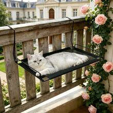 1pc Hanging Cat Hammock, Breathable Mesh Foldable Hook-Style Cat Bed With Raised Side Rails, Space-Saving Indoor Cat Resting Bed - one-size - View 6