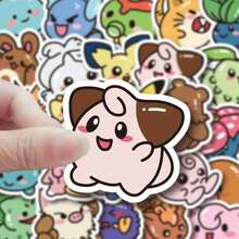 1set/53pcs Cute Chibi Stickers, Adorable Cartoon Characters. Perfect For Water Bottles, Laptops. Easy Peel, No Sticky Residue.(Stochastic Style) - Multicolor - View 8
