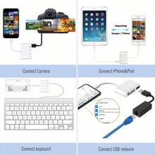 Plug And Play 4-In-1 Card Reader SD/TF Memory Card Reader Adapter Converter Compatible With Phone 18/17 Pro Max/17 Pro/17/Air/16/15/ Series Devices Portable Adapter - White - View 3