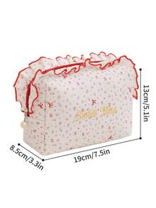 Tas Kosmetik Motif Bunga Modis, Tas Kosmetik Genggam Segi Delapan dengan Resleting, Tas Kosmetik Portabel Kapasitas Besar yang Lembut, Tas Kosmetik Motif Bunga Kecil yang Lucu, Tas Penyimpanan Multifungsi, Tas Kosmetik Lucu dan Lembut, Hadiah, Hadiah Ulang Tahun, Hadiah Wisuda - MultiWarna - View 10