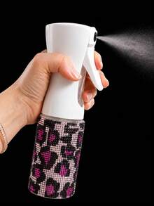 1pc Luxury Spray Bottle, 200ml Capacity, Sparkling Rhinestone Pattern, Minimalist Cylindrical Design, Suitable For Cosmetics, Travel Essentials, Home Cleaning, Hair Accessories, Disinfection, Watering Plants And More - Multicolor - View 10