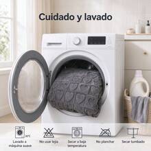 Edredón de Invierno Doble Cara de Forro Polar y Borreguillo, Corazones en Relieve, Suave y Cálido - Beis - Ver 8