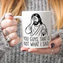 Funny Jesus Facepalm Ceramic Coffee Mug, You Guys That Is Not What I Said Quote Cup, Humorous Religious Novelty Gift For Christians, Birthday Holiday Gift For Faith Friends - Multicolor - View 6