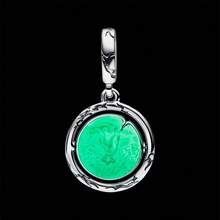 1pc Rotating Red Enamel Beaded Pendant, Glow-In-The-Dark Bicycle Child Silhouette Charm Bead, Vine Frame Large Hole DIY Jewelry Accessory, Compatible With Snake Chain Bracelet, Suitable As Birthday, Holiday Gift For Jewelry Lovers - Multicolor - View 2