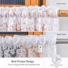 FLYINGCURTAINS White Floral Lace Curtain Set, Hollow Embroidered Curtains And Coffee Shop Layer Curtains, Translucent Lace Curtains - White Set - View 5