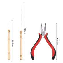 Hair Tinsel Beads Kit, Plier Hook Needle Tool With 300 Silicone Micro Beads For Human Hair Hand Sewing Wig DIY Craft - View 2