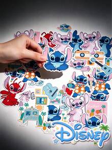 50PCS/150PCS Disney Stitch Mickey Mouse Stickers, PVC Waterproof Cute Cartoon Decals, Self-Adhesive Colorful Stickers For Phone Case Laptop Notebook, School Office Supplies, Scrapbook, Planner, Journal, DIY Crafts, Party Decor, Gift Sealing - Multicolor - View 3