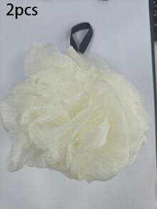 2 Large Flower Bath Sponges With Hanging Loop Exfoliating Body Scrub Brush - Multicolor - View 9