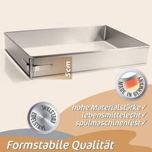 Justerbar rektangulär bakram, 5 cm höjd, för plåtar och ugn - Silver - Visa 3