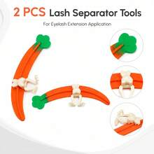PERMANIA 2Pcs Carrot Shape Lash Separator Tools, Reusable Eyelash Extension Isolation Clips, Eyelash Divider Makeup Beauty Accessory - Multicolor - View 3