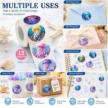 500pcs Ocean Jellyfish Doodle Stickers, Praise & Encouragement, Notebook & Laptop Decoration - M - View 5