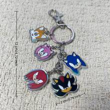 Sonic Holographic Acrylic Keychain, Anime Game Cartoon Character Charm Pendant Key Ring, Cute Bag Backpack Decor Gift* - Multicolor - View 9