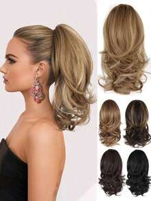 1 Pc European And American Wig Ponytail Short Roll Half Tie Waterfall Claw Clip Ponytail Wholesale Fluffy Ponytail - Multicolor - View 1