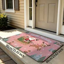 1pc Christmas Santa Claus & Reindeer Print Floor Mat, Non-Slip Durable, Easy To Clean, Multiple Sizes Available, Suitable For Entryway, Hallway, Bedroom, Bathroom, Living Room, Corridor, Balcony, Holiday Decoration Mat - Multicolor - View 15
