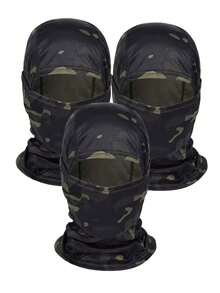 1/2/3pcs Camouflage Balaclava Ski Mask Unisex, UV Protection, Suitable For Military Tactical, Cycling, Hunting, Snowboarding - A - View 9