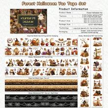 4Pcs/Set Halloween Gothic PET Washi Tape Vintage Halloween Pumpkin Pre-Cut Decorations Transparent Masking Tape For Stickers Scrapbooking Journal Diary Decoration Collage Material - Sets - View 7