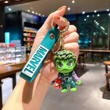 Hasbro Avengers Superhero 3D PVC Keychain, Marvel Q Version Character Key Ring With Logo Strap, Spider-Man Iron Man Captain America Bag Pendant, Car Key Accessory For Movie Fans Gift - One Size - View 8
