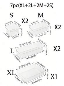 12/8/7/6/4/3/1pc Transparent Acrylic Storage Box, Suitable For Organizing Various Stationery Accessories, Classifying Sundries, Daily Necessities, Applicable To Student Dorms, Room Decor, Desktop Storage, Cosmetic Storage, Desk Drawer Organizer, Space-Saving - C-Transparent - View 11