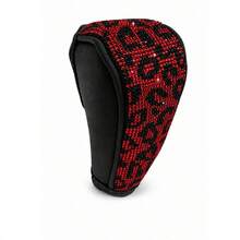 Shiny Rhinestone Car Gear Shift Knob Cover, Crystal Rhinestone Car Gear Shift Knob Decoration, Upgraded New Color, Leopard Print Rhinestone Gear Shift Knob - A - View 12