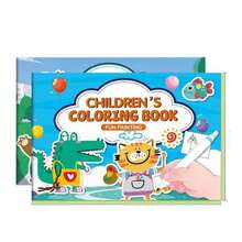 1pc Portable Kids Coloring Book Set, Cartoon Animal Crocodile Giraffe Drawing Pad, Travel On-The-Go Fun Painting Pages For Children - Multicolor - View 10