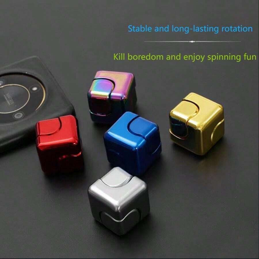 1pc Alloy Square , Sturdy Metal Square Rotating Toy, Perfect Gift, Christmas Gift, Halloween Gift - Multicolor - View 1