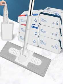 1pc Ultra-Fine Fiber Cleaning Mop Replacement Pad, Flat Mop Cloth, Disposable Mop, Dry & Wet Use, Easy To Clean, Cleaning Supplies, Back To School Supplies - Multicolor - View 9