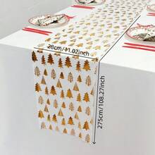 1pc Christmas Table Runner Multicolor Luxury Seasonal Winter Dining Table Decor Coffee Table Decor Suitable For Home Kitchen Restaurant Party Holiday Indoor Outdoor - Multicolor - View 9
