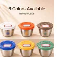6pcs Sauce Cups With Lids, Portable Salad Dressing Containers, Stainless Steel Mini Condiment Boxes, Suitable For Dipping Sauce, Lunch Box, Leak-Proof, Random Color, Back To School Lunch Accessories, Kitchen Storage, Meal Prep - Multicolor - View 11