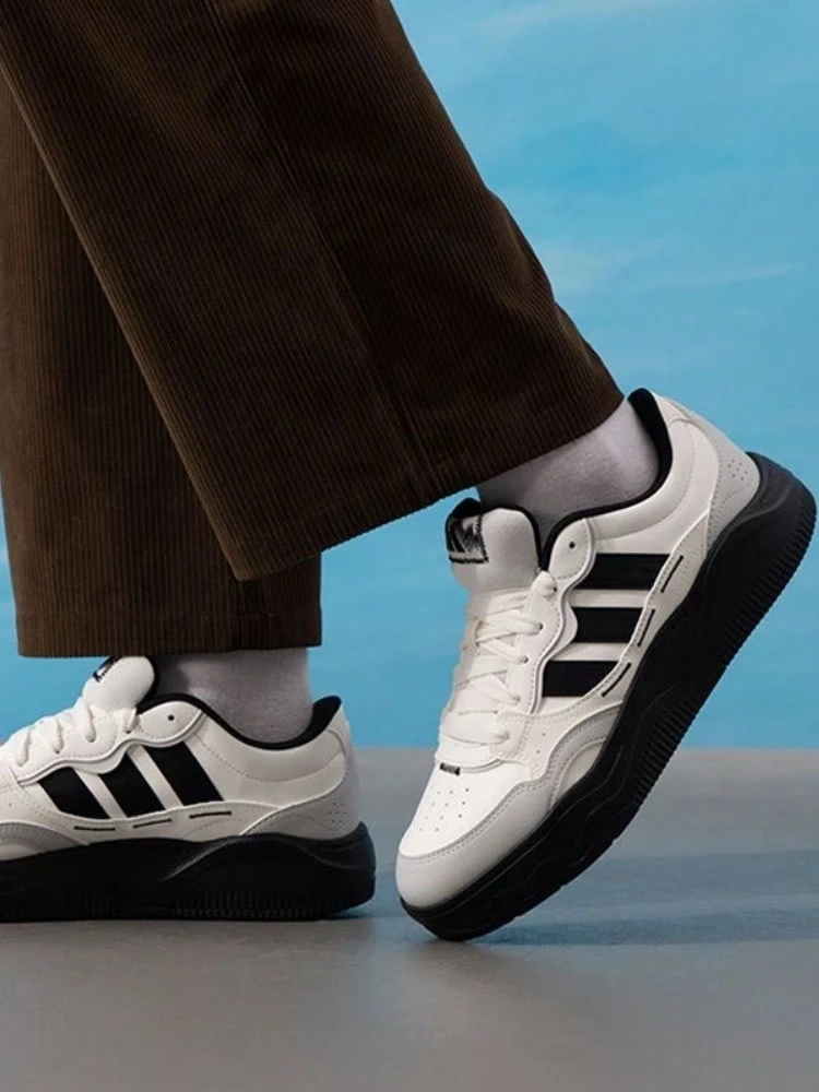 Adidas LITE SHUFFLE Comfortable Fit Low-Top Sneakers Unisex White/Black - White, Black, Gray - View 1