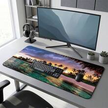Island Deep Cloud Pattern Gaming Mouse Pad, Non-Slip Rubber Desk Mat, Smooth Gliding Surface, Suitable For Computer Laptop Office Home, Melancholy Abstract Art Decor, Back To School Supplies - B - View 8