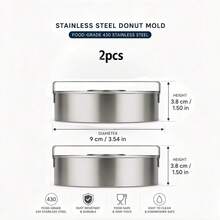 1 cái/2 cái khuôn cắt bánh donut bằng thép không gỉ chịu lực với tay cầm thoải mái, phù hợp để làm bánh donut, làm bánh quy, cắt bánh mì, dụng cụ cắt bánh đa năng, lý tưởng cho nướng bánh tại nhà, quà tặng làm bánh - Xem 6